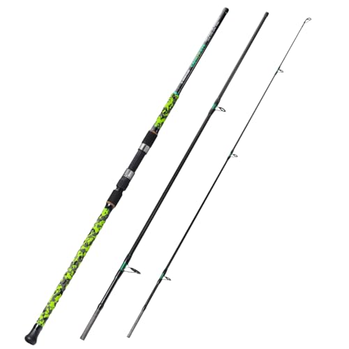 Sougayilang Surf Spinning Fishing Rod Carbon Travel Surf Rod M/MH 3 Piece Spinning Fishing Rod 9'/10'/11'/12' - color: green, size: 10ft-Spinning-3Pc-MH