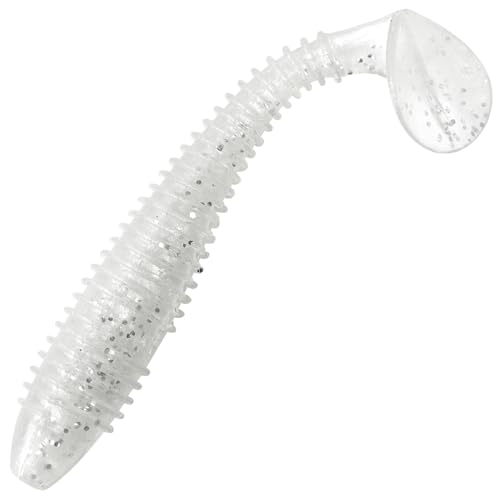 Paddle Tail Swimbaits, 2.5 inch/3inch Soft Lures Fishing Trout Crappie Bass for Freshwater and Saltwater 75PCS/60PCS - color: White Pearl, size: 3 inch, 60 PCs