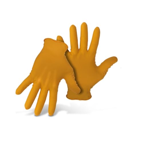 Grippaz 6 Mil Nitrile Disposable Gloves 50-Pack, Fish Scale Grip, Chemical & Oil Resistant, Orange, X-Large (G21071-XL50) - size: X-Large
