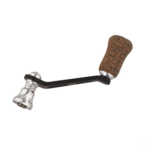 Carbon Fiber Fishing Reel Handle, 70mm Round Knob with Bearings, Screw-in Arm for Daiwa Fuego Salamandura Spinning-Reels(silver) - color: silver