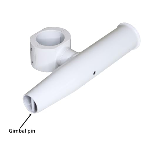 2 PCS T-Top Rod Holder Single Aluminum clamp on fit 1.5",1.875",2" inch Horizontal or Vertical Fishing Boat Tower/Leaning Post/Rail - color: White