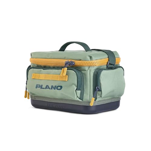 Plano Weekend 3500 Tackle Bag, Cutting-Edge Fishing Tackle Bag, Molded Waterproof Base, Spacious Storage, Die Cut Tool Sleeves, Daisy Chain Attachment Points - color: Moss, style: 3500 Tackle Case