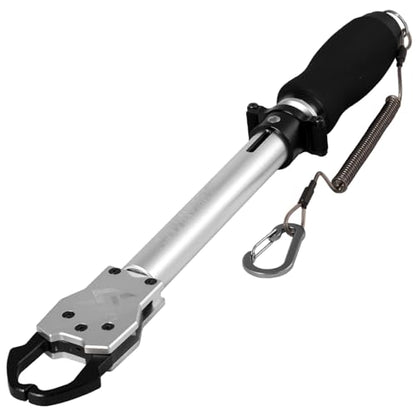 Sougayilang 15" Fish Lip Gripper with Integrated Scale, 40lb Built-in 360° Rotating Handle Non-Slip EVA Grip, Fishing Tool for Saltwater Freshwater Catch and Release
