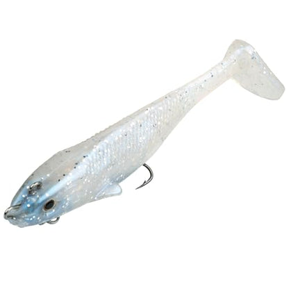 Strike King Final Copy Fishing Lure, Pre-Rigged Soft Plastic Swimbait, Free-Swinging Size 4 Treble Hook, Belly Magnetic Hook Keeper, 7/8-Ounce - color: Pearl