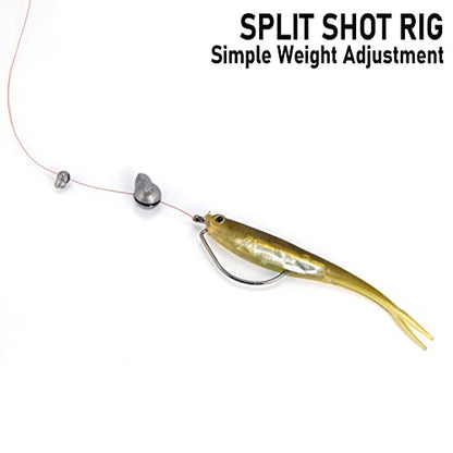 Dr.Fish 100 Pack Removable Split Shot Weights Lead Fishing Sinkers Fly Fishing Line Sinkers Reuseable Clip On Weights Freshwater Saltwater - size: #3/0(1/30 oz)
