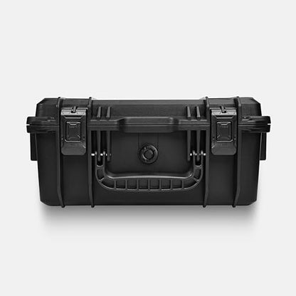 Fishing Reels Storage Case 15Inches,Heavy Duty Waterproof Fishing Wheel Protective Hard Case, Tackle Collection Holder Box, 9pcs Adjustable Shockproof Dividers (Black) - color: Black
