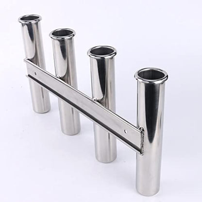 Wall-Mounted 316 Stainless Steel Rod Holder 4 Tube Fishing Pod Rack for Marine Boat Yacht Camper RV