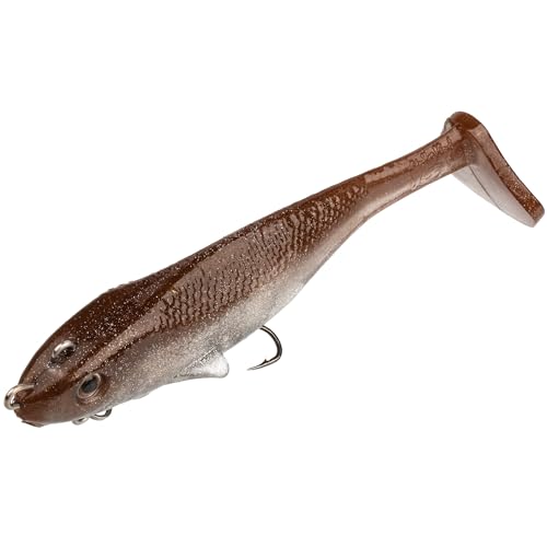 Strike King Final Copy Fishing Lure, Pre-Rigged Soft Plastic Swimbait, Free-Swinging Size 4 Treble Hook, Belly Magnetic Hook Keeper, 7/8-Ounce - color: Reel Shad