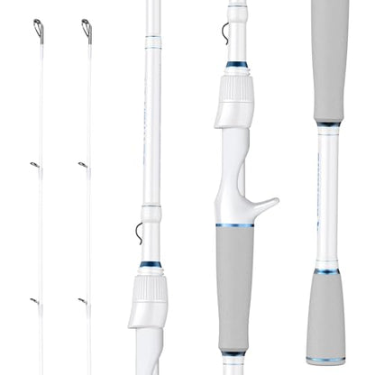 KastKing Centron Lite Twin Tip Rods, IM6 Graphite Blanks, Twin Tip Rods, Stainless Steel Guides with Ceramic Rings, Split or Full Rear EVA Handle Design, Drop Shot Hook Keeper - size: 6'6"- MH- MF (2 Pcs+ Extra Tip), style: Casting