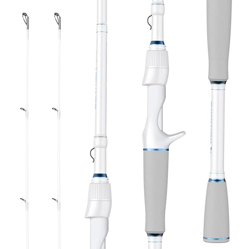 KastKing Centron Lite Twin Tip Rods, IM6 Graphite Blanks, Twin Tip Rods, Stainless Steel Guides with Ceramic Rings, Split or Full Rear EVA Handle Design, Drop Shot Hook Keeper - size: 6'6"- M- MF (2 Pcs+ Extra Tip), style: Casting