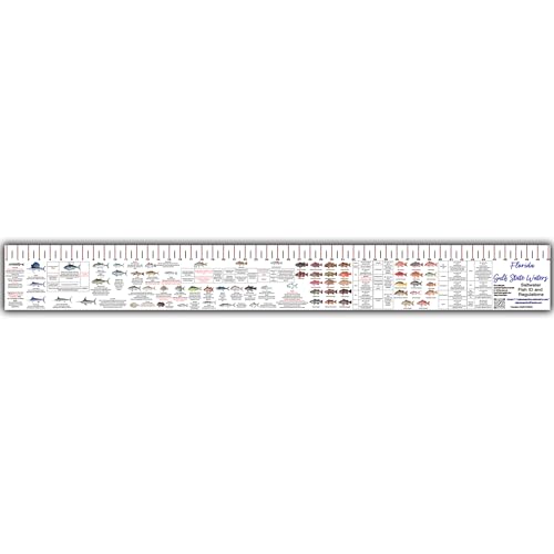 STATE COASTAL FISH RULER with FISH ID and FISHING REGULATIONS - 50 INCH RULER DECALS - style: Louisiana