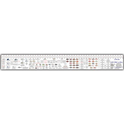 STATE COASTAL FISH RULER with FISH ID and FISHING REGULATIONS - 50 INCH RULER DECALS - style: Louisiana