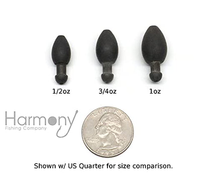 Harmony Fishing - Tungsten Skirted Punch Weight/Slither Rig MSS Kit [Pack of 2] (Modular Skirt System) - size: ¾ oz