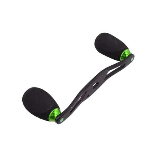 Fishing Reel Handle Green Fishing Baitcasting Handle Rocker Baitcasting Reel Replacement Parts, with EVA Grip Knob and Nut (Black + Green) - color: Black Green