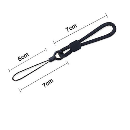 YOUOWO 5Pack Short Rope Small Black Lanyard,Ring Lanyards Finger Strap | Cute Circular Lanyard,for Phone Cases,Keys,USB Flash Drive - color: 5 Black Lanyard Finger