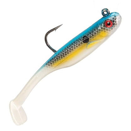 Strike King Homing Minnow Fishing Lure, Pre-Rigged Soft Plastic Swimbait, 3-Pack - color: Sexy Shad, size: 2.5", 3/8oz