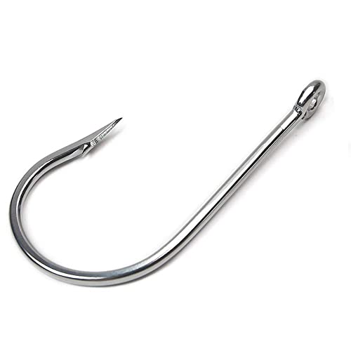 Saltwater Tuna Hooks– Stainless Steel Forged Ringed Extra Strong Big Game Fishing Hook for Giant Shark Salmon, Size 2/0-13/0 - size: 6/0#-5pcs