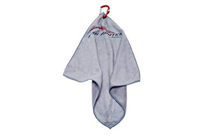 Fishing Towel - Microfiber Bait Towel - 16" x 16" Grey with Carabiner & Bottle Opener