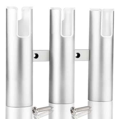 Aluminum Fishing Boat Rod Holder, 3/4 Link Tube Rod Rack, Marine Grade Aluminum Rod Mount for Boats & Yachts, Silver - color: Silver 3 Tube white inner