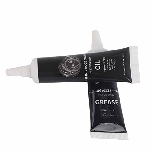 ZJchao Fishing Reel Maintenance Kit Premium Lubricant Oil and Grease Set for Spinning Reel Low Profile Waterproof Anti Rust Fishing Accessories Blue Black 10g Oil 10g Grease - color: Black