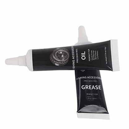 ZJchao Fishing Reel Maintenance Kit Premium Lubricant Oil and Grease Set for Spinning Reel Low Profile Waterproof Anti Rust Fishing Accessories Blue Black 10g Oil 10g Grease - color: Black