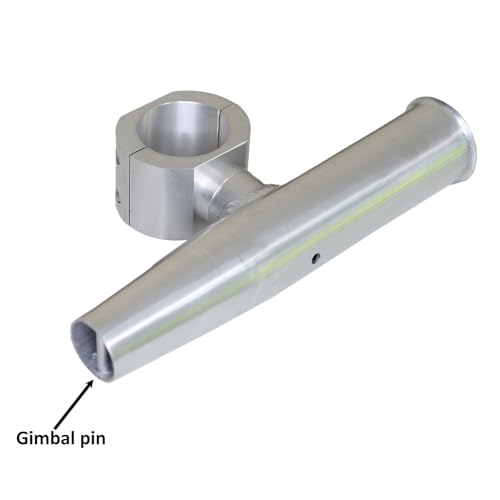 2 PCS T-Top Rod Holder Single Aluminum clamp on fit 1.5",1.875",2" inch Horizontal or Vertical Fishing Boat Tower/Leaning Post/Rail - color: Silver
