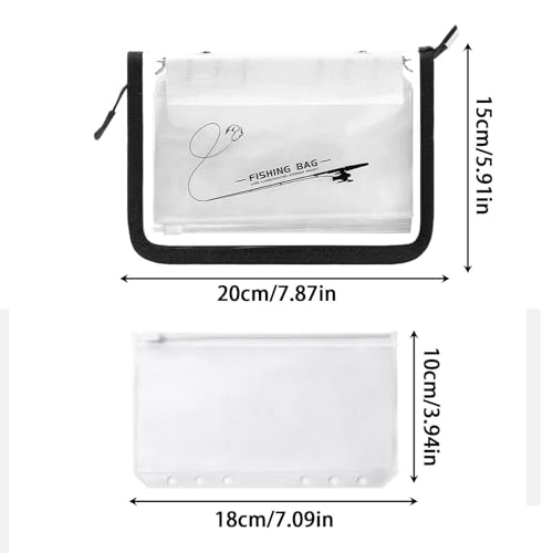 Bait Bag – 20x15cm PVC, 10-Page Binder, Clear Lure Storage | Perfectly Great for Tackle Saltwater, Freshwater Lake River, Pond Beach