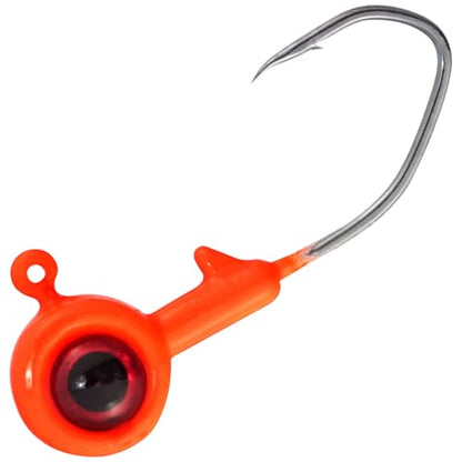 Dr.Fish Crappie Jig 3D Eyes Fishing Jig Head Freshwater Crappie Trout Panfish Hook Bass Fishing Lure 1/32oz 1/16oz 1/8oz - color: Orange, size: 1/8oz(#2)-10 Pack