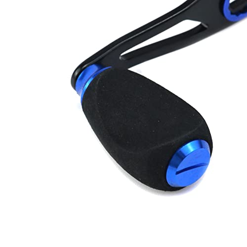 Fishing Reel Handle Fishing Baitcasting Reel Replacement Parts, with EVA Knob and Nut (Black+Blue) - color: Black Blue