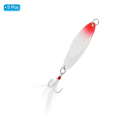 PATIKIL Fishing Spoons, Fishing Lures Casting Spoon Treble Hook Jigs Spinner Baits for Freshwater Saltwater - style: 1/4oz