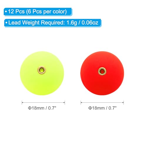 PATIKIL Fishing Bobber, Slip Foam Floats Buoy Rig Stoppers for Crappie Trout Bass Fishing - color: Red,Yellow, size: 0.7 Inch