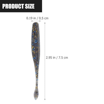 Didiseaon Soft Fishing Lures 7.5cm 15pcs High-Density -Free Swimming Worm Baits for Bass Carp Fishing Portable Artificial Baits for Freshwater Anglers