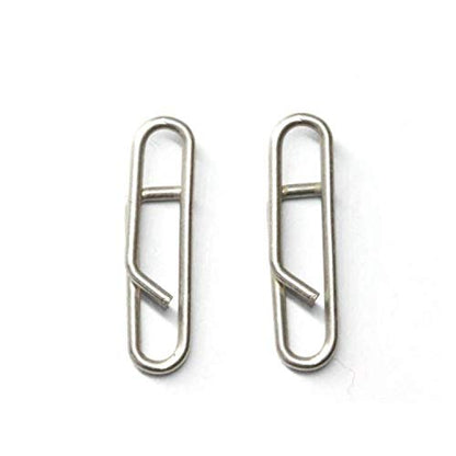 100pcs/pack Stainless Steel Power Clips Lure Clips Snaps Quick Change Fishing Lure Connector Kayak Drifting Fishing Fast Snaps Speed Clips - color: L_23mm_70lbs