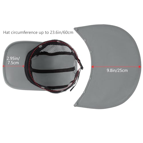 BASSDASH UPF 50+ Foldable Fishing Hat Baseball Cap with Removable Neck Flap Portable for Men Women Golf Hiking - color: Light Grey With Foldable Brim
