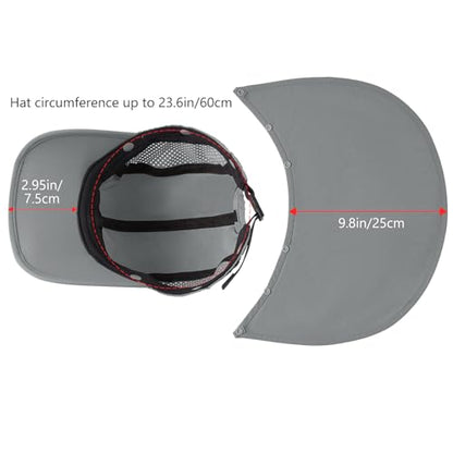 BASSDASH UPF 50+ Foldable Fishing Hat Baseball Cap with Removable Neck Flap Portable for Men Women Golf Hiking - color: Light Grey With Foldable Brim