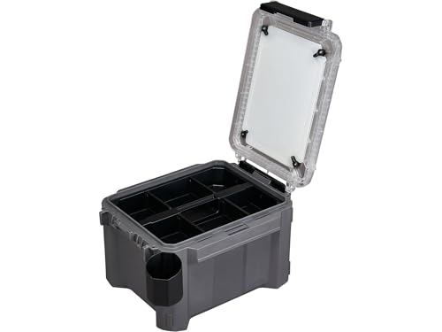 Plano GoNow 30L Camp Kit, Waterproof Field Box System with Cutting Board, Cup Holders, Clear Lid Organizer, Modular Camping Gear Storage, Charcoal - color: Charcoal - XL, style: Utility Box