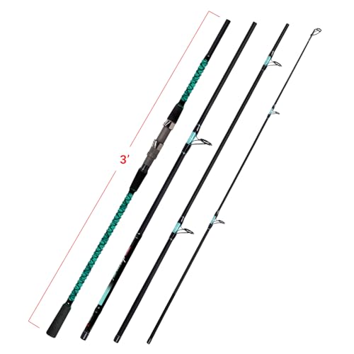 Fiblink Surf Fishing Rod Portable Travel Surf Spinning Rod 2 Piece/3 Piece/4 Piece Carbon Fiber Saltwater Fishing Rod 9'/10'/12'/13'/15' - style: 12ft Spinning---4pc