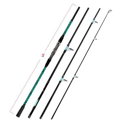 Fiblink Surf Fishing Rod Portable Travel Surf Spinning Rod 2 Piece/3 Piece/4 Piece Carbon Fiber Saltwater Fishing Rod 9'/10'/12'/13'/15' - style: 12ft Spinning---4pc