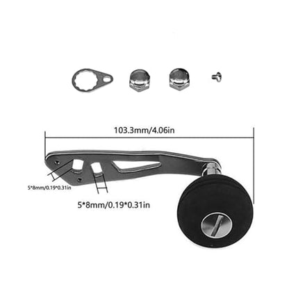 3 Pack Baitcasting Reel Handle Replacement - Power Handle with Non-Slip EVA Knob, Ambidextrous T-Type Fishing Reel Crank for Most Baitcaster Reels