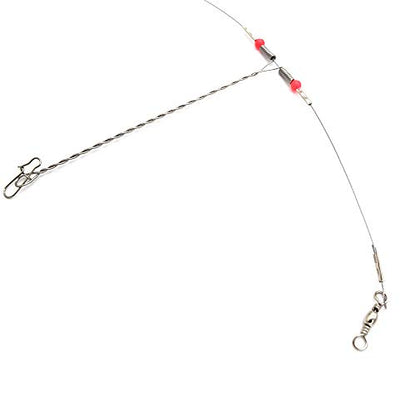 Senyu Wire Trace Leader Rig Stainless Steel 1-5 Arms Fishing Rigs with Snap,High-Strength Fishing Leaders Saltwater-Perch Rigs for Fishing - color: Arm Length 4.7inch, style: 4 Arm Leader