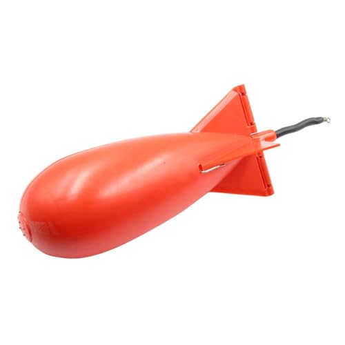 Rocket Bait Feeder - Lightweight Fishing Bait Feeder, Carp Fishing Feeder with Rocket Shape | Carp Fishing Tackle, Fishing Lure, Fishing Bait Cage Float Thrower Suitable for Swimbait Swimming Lures - color: Red