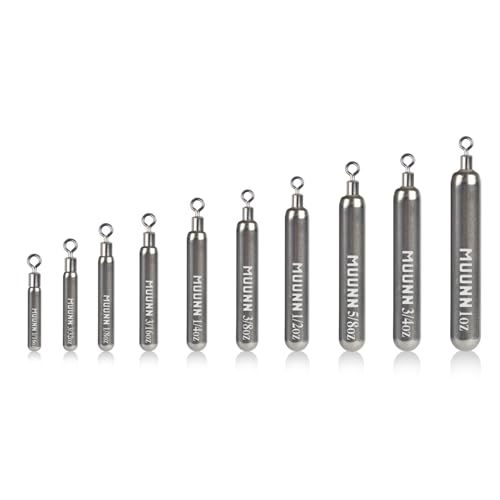 10 Pack Tungsten Skinny Drop Shot Weights, Pencil Sinkers with Round Eye for Free Rig & Finesse Bass Fishing, Drop Shot Rig Weights - color: Plain(Natural), size: 1oz - 2 Pack