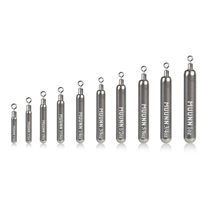 10 Pack Tungsten Skinny Drop Shot Weights, Pencil Sinkers with Round Eye for Free Rig & Finesse Bass Fishing, Drop Shot Rig Weights - color: Plain(Natural), size: 1oz - 2 Pack