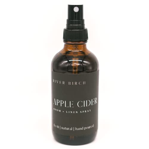 River Birch Apple Cider Scented Linen and Room Spray | Home Fragrance | 4 oz Glass Amber Bottle | Luxury Signature Scent | Handmade in Texas - color: Apple Cider