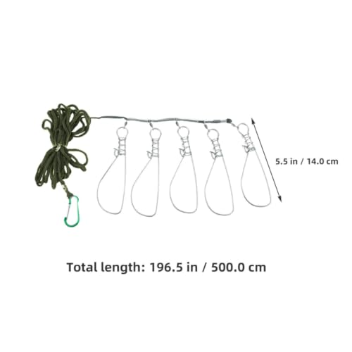 FENICAL Fishing Stringer Clips with 5-Lock Structure 3 Sets Stainless Steel for Convenient Catch and Release, Fish-Friendly Design Live Fish Holder Snap Hooks for Kayak and Bass Fishing
