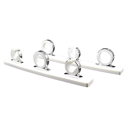 MARINE CITY Fishing Rod Storage Hanger Rack, 3-Rod Reel with White Poly Board, 316 Stainless Steel, Length 2.71 Inches for Boats Yachts Cars & Marine Use - color: 3 Rod (Stainless-Steel, Silver)