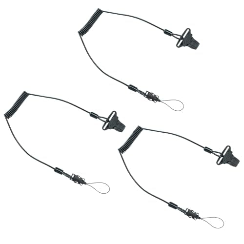 MELOTOUGH Coiled Lanyard,Hard Hat Lanyard with Clamp End,No Snag Design for Hard Hat,Weight Capacity 2lbs - color: Black