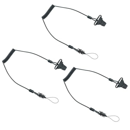 MELOTOUGH Coiled Lanyard,Hard Hat Lanyard with Clamp End,No Snag Design for Hard Hat,Weight Capacity 2lbs - color: Black