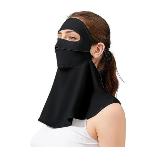 Face Cover for Sun Protection UPF 50+ UV Face Mask, UV Face Shield for Golf, Hiking Fishing & Outdoors Breathable - color: Black