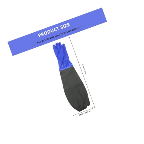DOITOOL Long Waterproof Fishing Gloves 2pcs Blue Elastic Wrist Multi-Function Professional Planting and Cleaning Gloves for Outdoor Fishing and Gardening